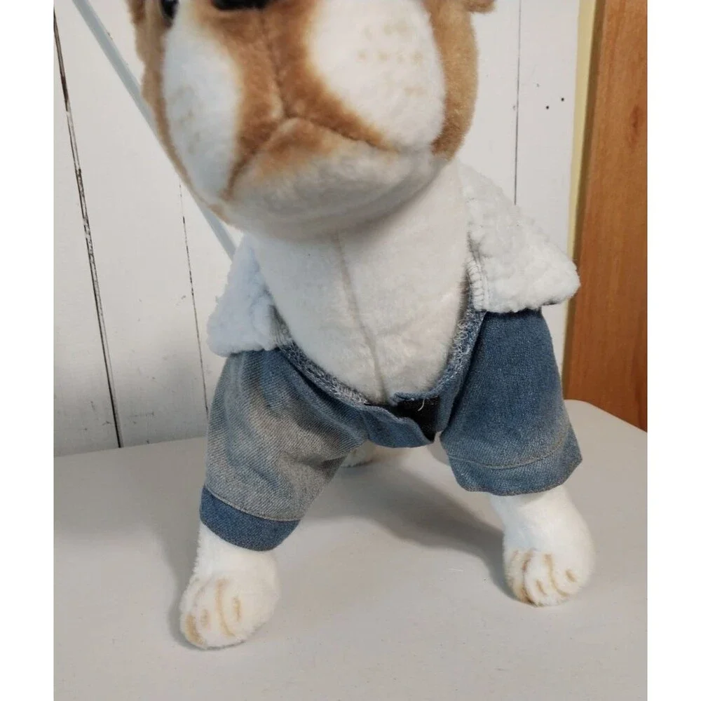 Favorite Child Washed Denim Retro Dog Pullover Jacket Size Small